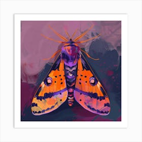 Moth on purple Art Print