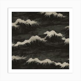 Black And White Waves Art Print