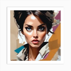 Woman With Blue Eyes Art Print