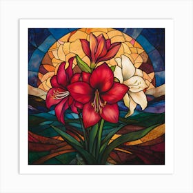 Flowers Stained Glass Sublimation 13 Art Print