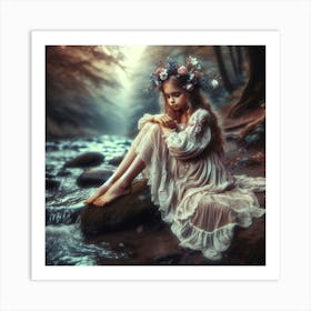Fairy Girl In The Forest 11 Art Print