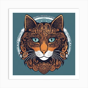 Vector Cat Logo Art Print