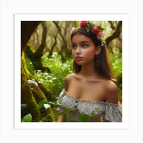 Fairytale Girl In The Forest 1 Art Print