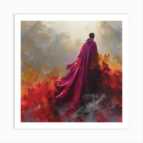 Man In A Red Cape Art Print