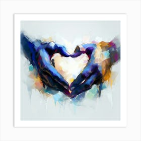 Heart Shape Of Hands Art Print