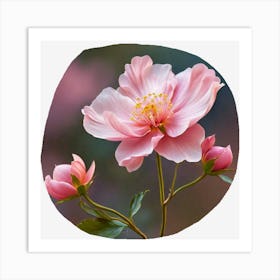 Pink flowers art Art Print