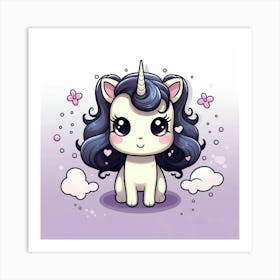 Cute Unicorn 619 Art Print