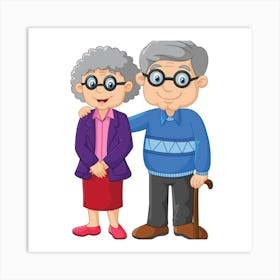 Old Couple Art Print