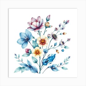 Watercolor Flowers 11 Art Print