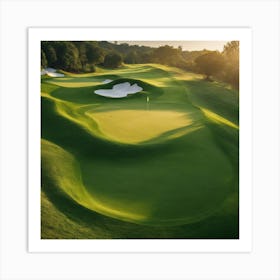 Golf Course At Sunrise Art Print