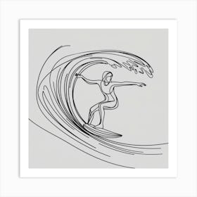 Surfer Riding A Wave Art Print