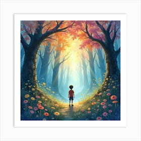 Boy In The Forest 2 Art Print