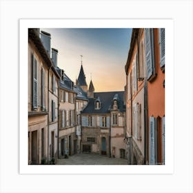 Cobblestone Street In France Art Print