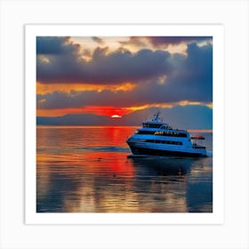 Sunset Cruise Ship 13 Art Print