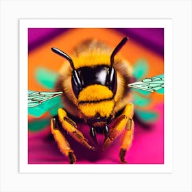 Retro Bumblebee Art Print