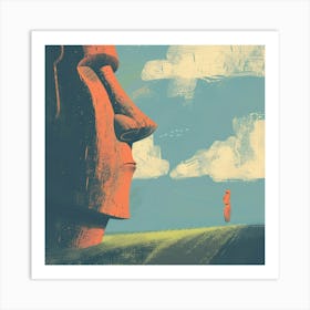 Moai Head Art Print