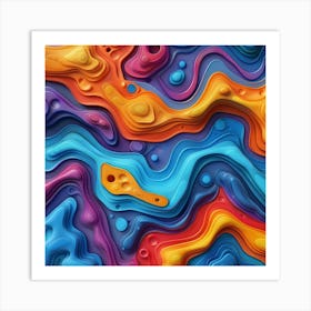 Abstract Colorful Liquid Texture Art Print