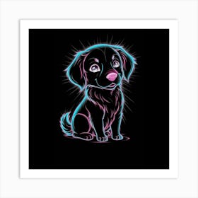 Neon Dog Art Print