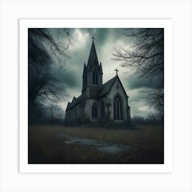 Dark Church 1 Art Print