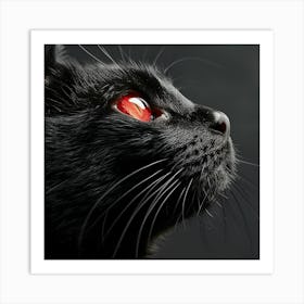 Black Cat With Red Eyes Art Print