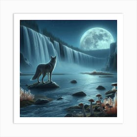 Wolf On A Rock Art Print