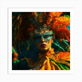 Carnival Woman In Costume Art Print