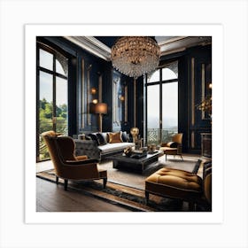 Black And Gold Living Room 9 Art Print