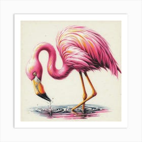 Pink Flamingo 4 Art Print