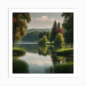 Lake In Autumn Art Print