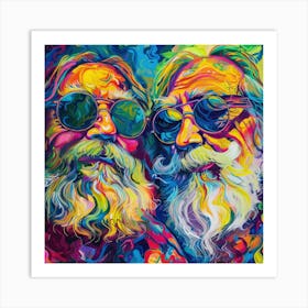 Two Hippie Men with Beards Art Print