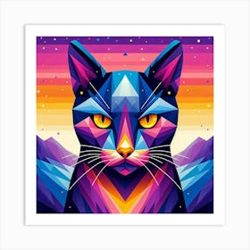 Chai Low Poly Cat Art Print