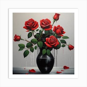 Roses In A Vase 12 Art Print