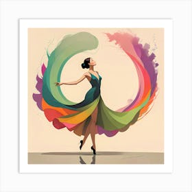 Symphony of Colors: A Colorful Dancer Art Print