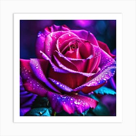 Purple Rose Wallpaper Art Print