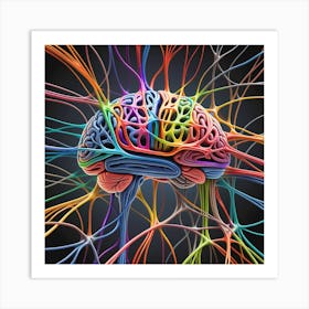 Colorful Brain 3d Illustration Art Print