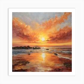 Sunset On The Beach 2 Art Print