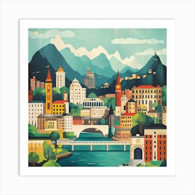 Switzerland Cityscape Art Art Print