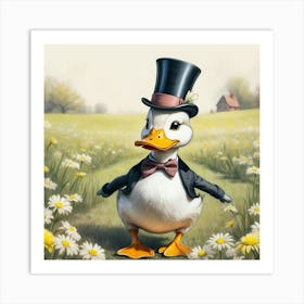 Duck In Top Hat 5 Art Print