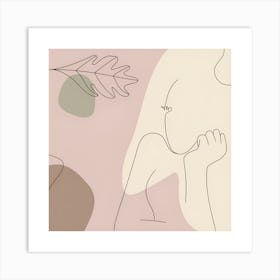 Woman With A Leaf Art Print