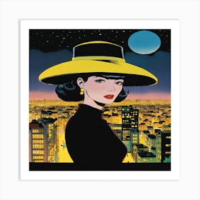 Woman In The Yellow Hat Art Print