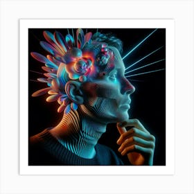 Man'S Head Art Print