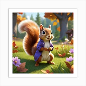 Squirrel In The Forest 1 Art Print