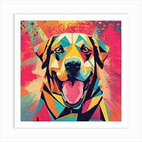 Colorful Dog Painting Art Print