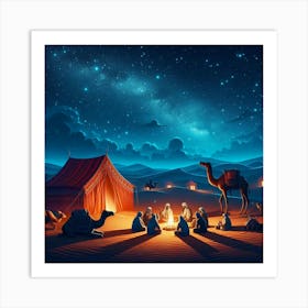 Bedouin Night Talk 1 Art Print