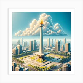 Monas Tower in Indonesia Art Print