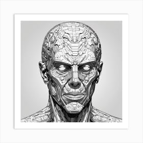 Cyborg Head Art Print