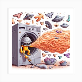 Laundry Day Lint Lord vs. The Lint Monster 2 Art Print