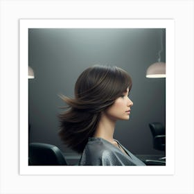 Portrait Of A Woman In A Hair Salon Art Print