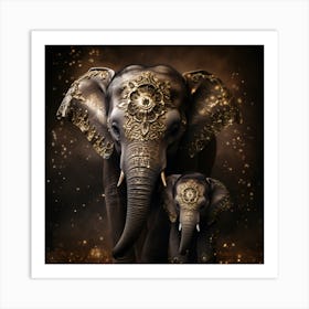 Elephant Series Artjuice By Csaba Fikker 028 Art Print