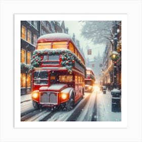 Christmas tourbussen 3 Art Print